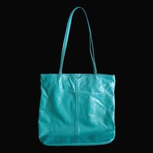 Latico NJ USA • Aqua Turquoise Blue Purse Large Shoulder Bag • Leather